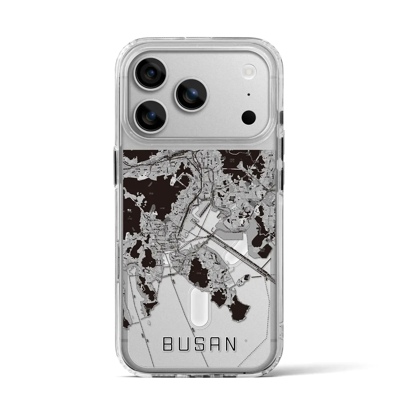 【釜山（韓国）】地図柄iPhoneケース（MagSafeタイプ）