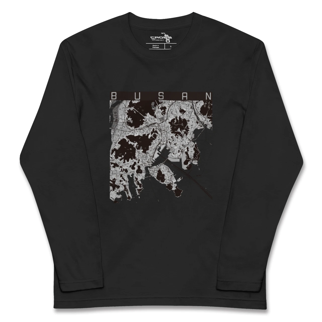 【釜山（韓国）】地図柄ロングスリーブTシャツ