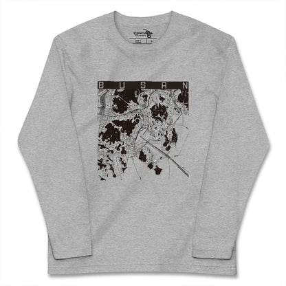【釜山（韓国）】地図柄ロングスリーブTシャツ