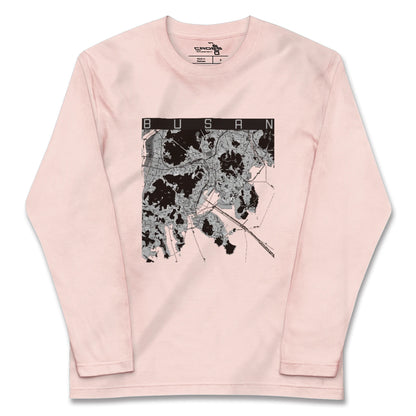 【釜山（韓国）】地図柄ロングスリーブTシャツ
