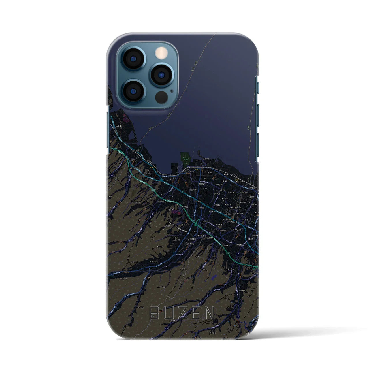 【豊前（福岡県）】地図柄iPhoneケース（バックカバータイプ）