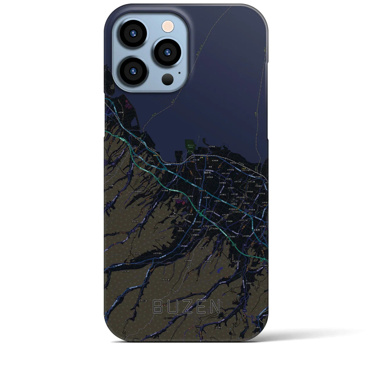 【豊前（福岡県）】地図柄iPhoneケース（バックカバータイプ）