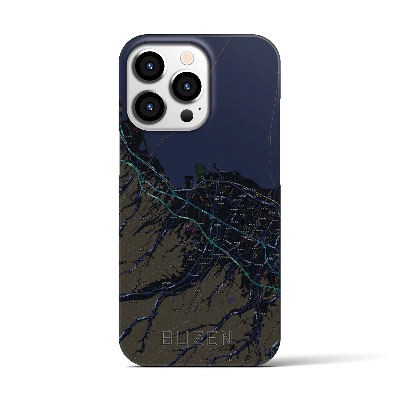 【豊前（福岡県）】地図柄iPhoneケース（バックカバータイプ）