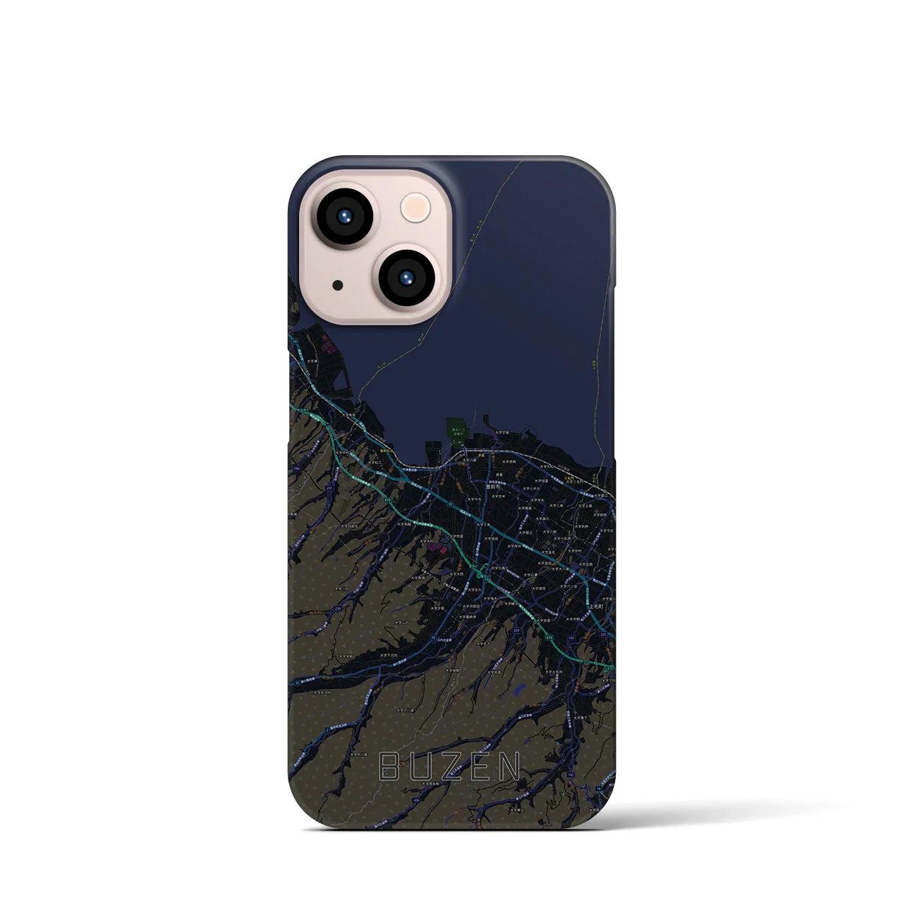 【豊前（福岡県）】地図柄iPhoneケース（バックカバータイプ）