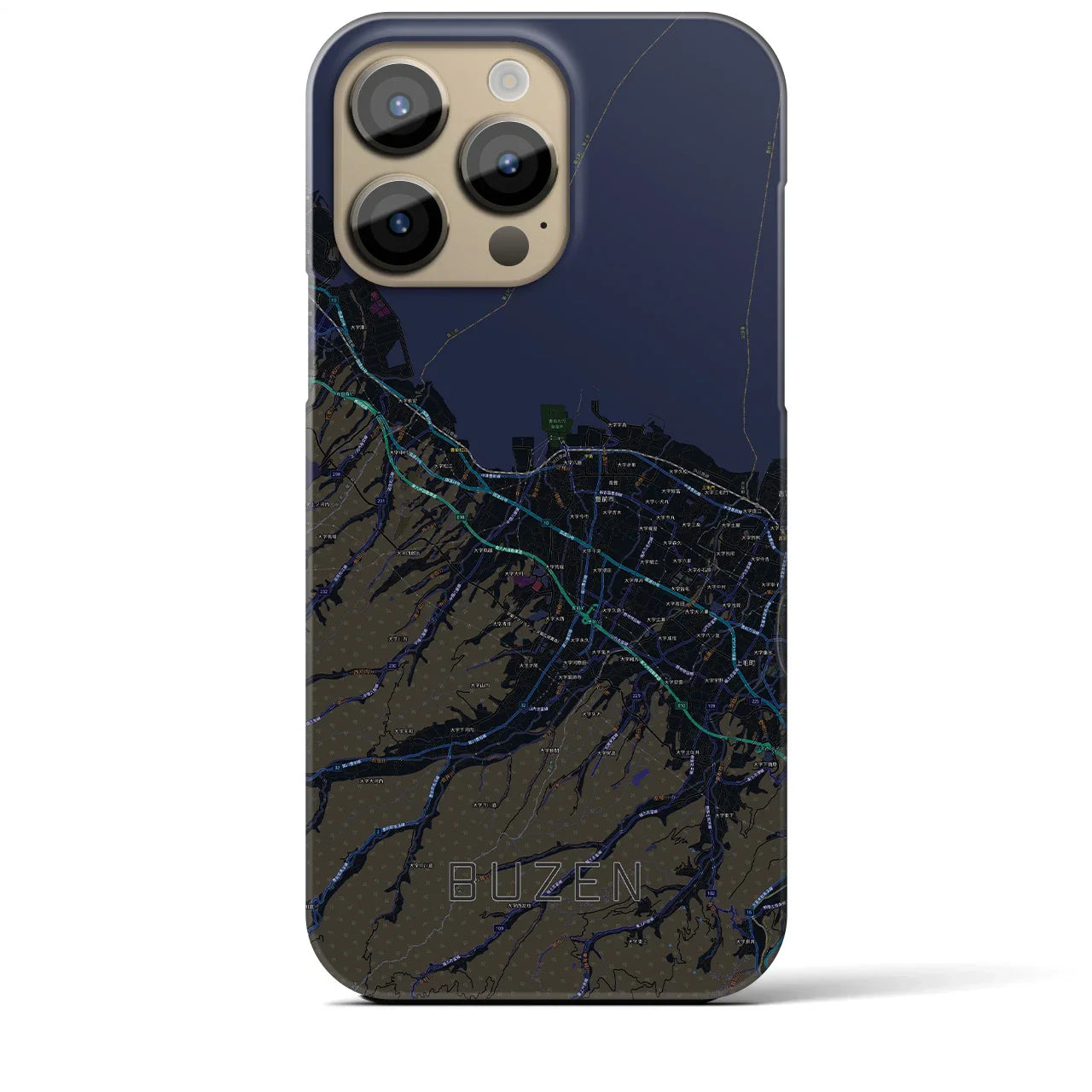 【豊前（福岡県）】地図柄iPhoneケース（バックカバータイプ）