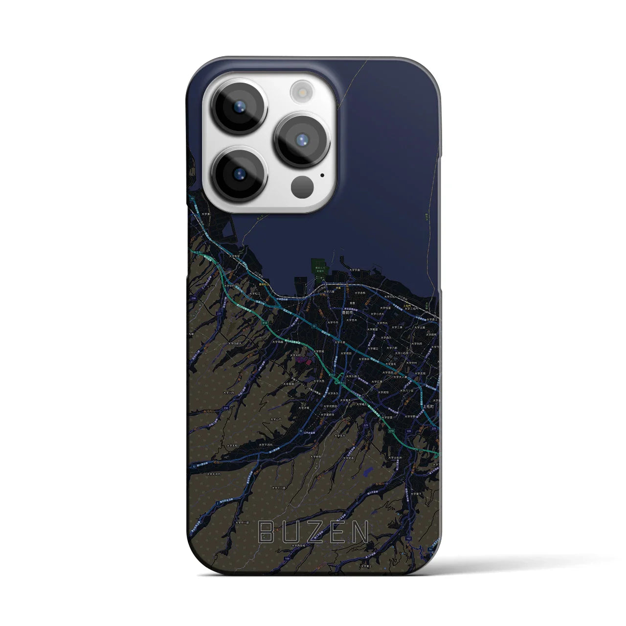 【豊前（福岡県）】地図柄iPhoneケース（バックカバータイプ）