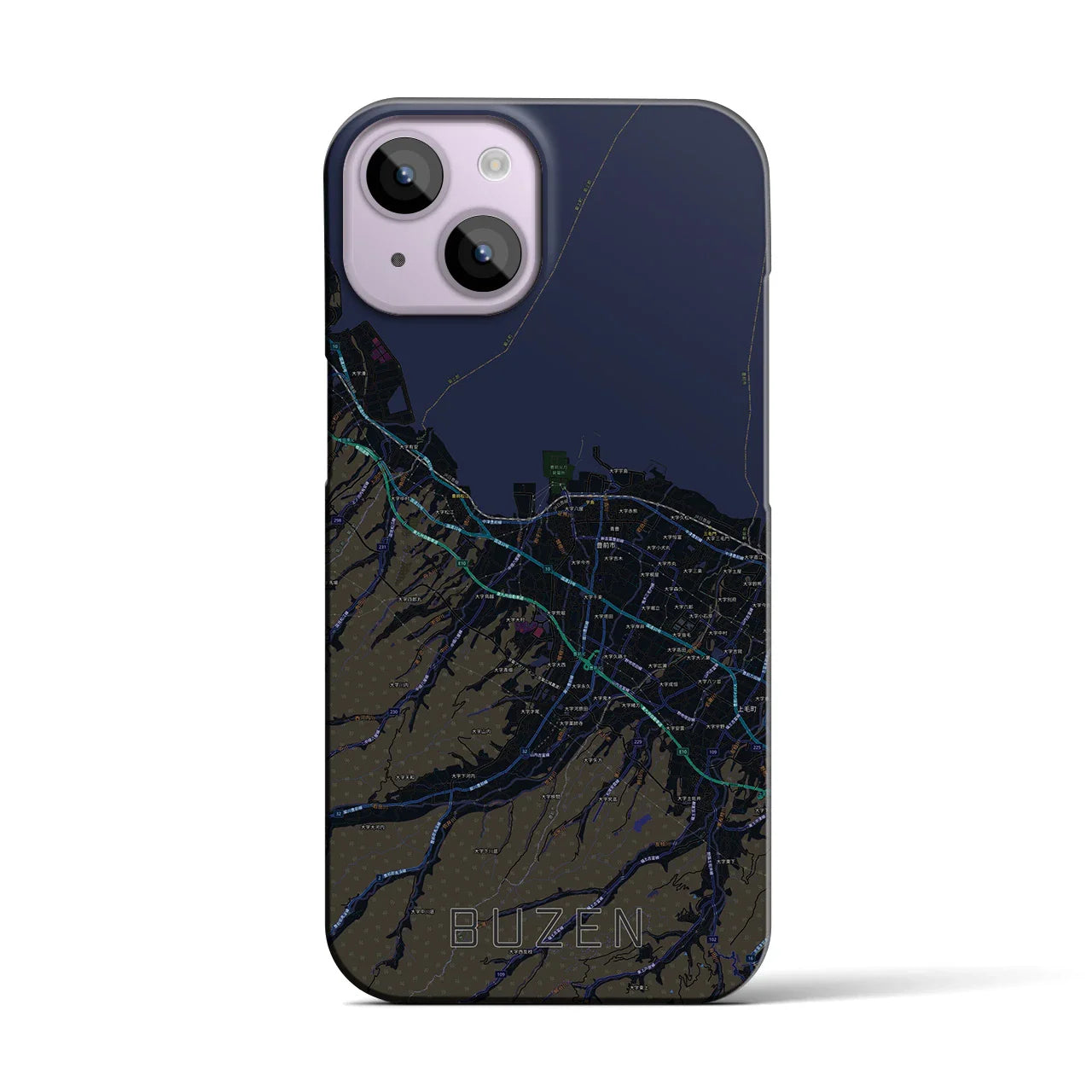 【豊前（福岡県）】地図柄iPhoneケース（バックカバータイプ）