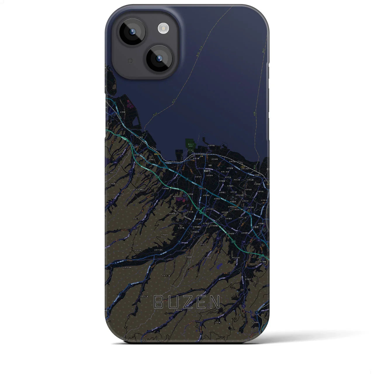 【豊前（福岡県）】地図柄iPhoneケース（バックカバータイプ）