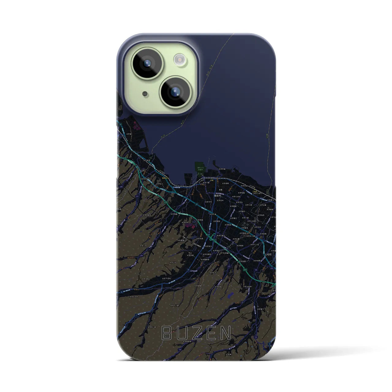 【豊前（福岡県）】地図柄iPhoneケース（バックカバータイプ）