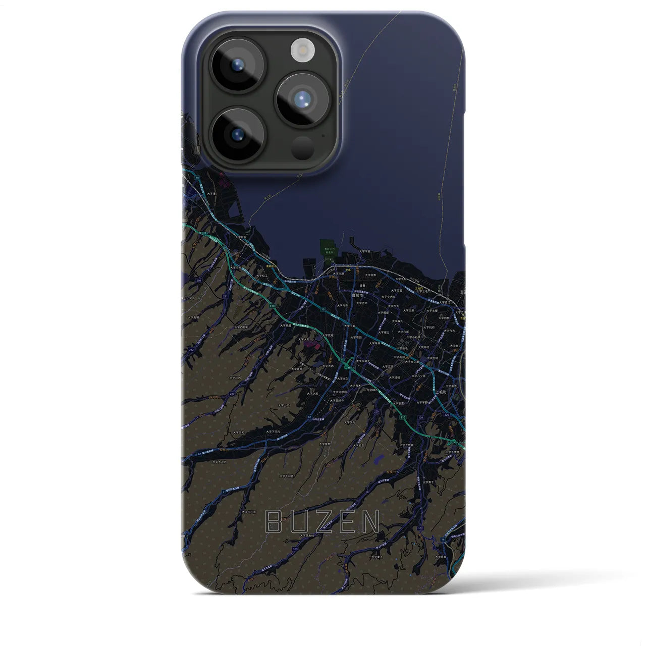 【豊前（福岡県）】地図柄iPhoneケース（バックカバータイプ）