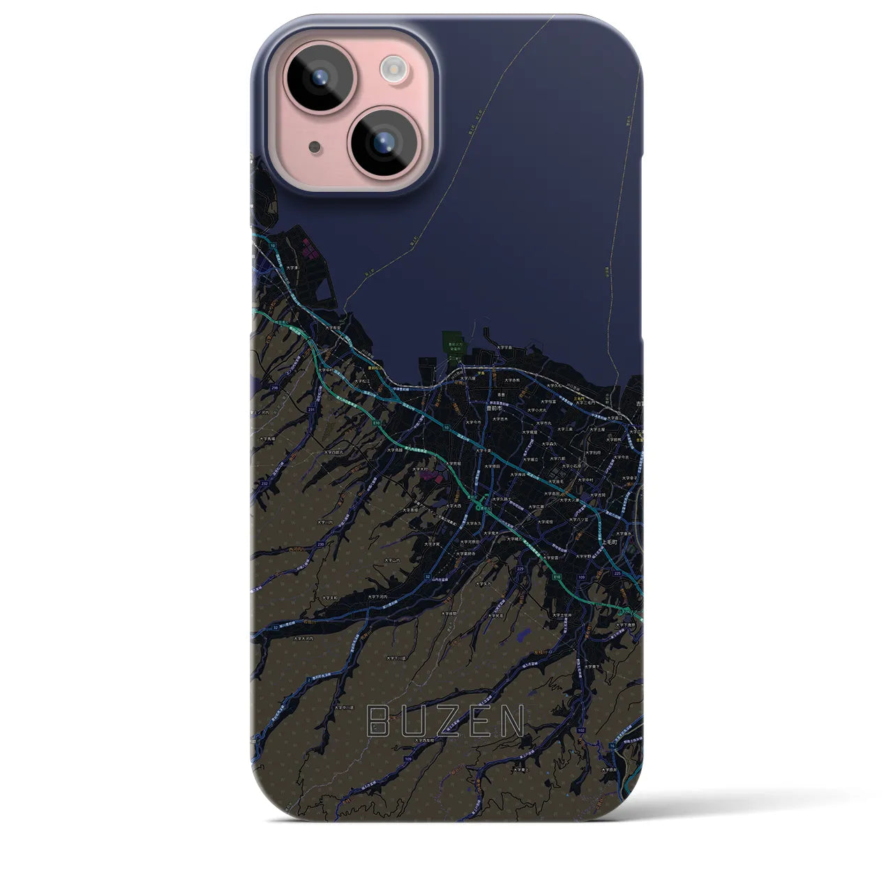 【豊前（福岡県）】地図柄iPhoneケース（バックカバータイプ）