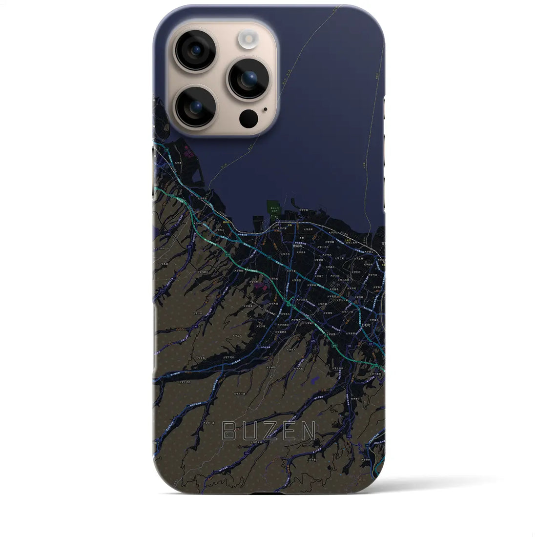 【豊前（福岡県）】地図柄iPhoneケース（バックカバータイプ）
