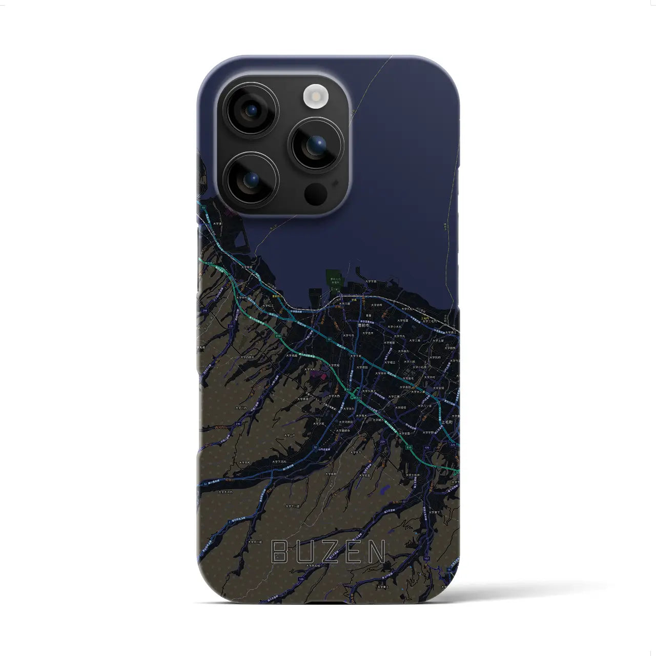 【豊前（福岡県）】地図柄iPhoneケース（バックカバータイプ）