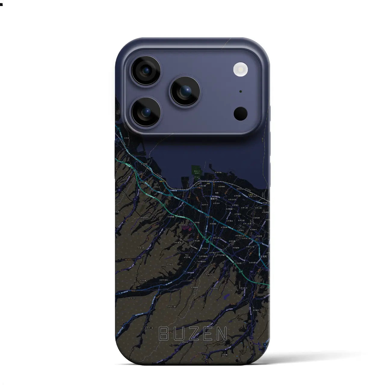 【豊前（福岡県）】地図柄iPhoneケース（バックカバータイプ）