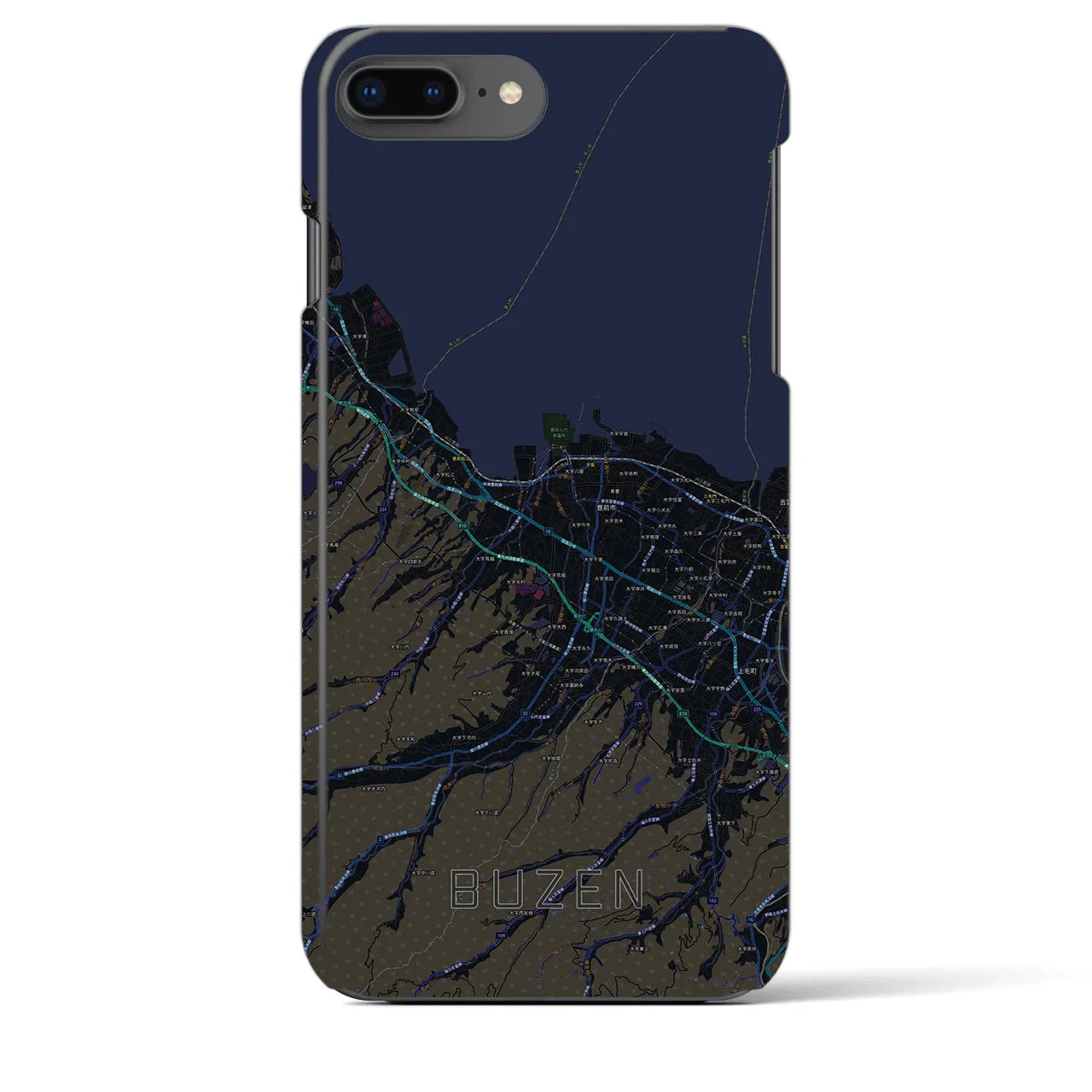 【豊前（福岡県）】地図柄iPhoneケース（バックカバータイプ）