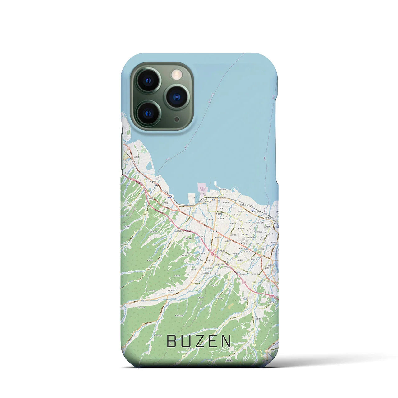 【豊前（福岡県）】地図柄iPhoneケース（バックカバータイプ）