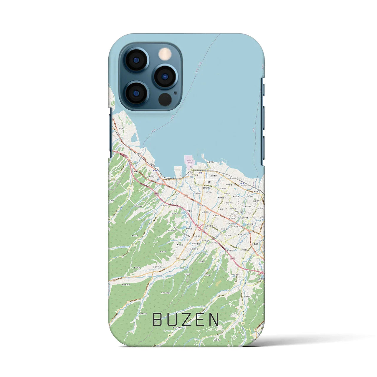 【豊前（福岡県）】地図柄iPhoneケース（バックカバータイプ）