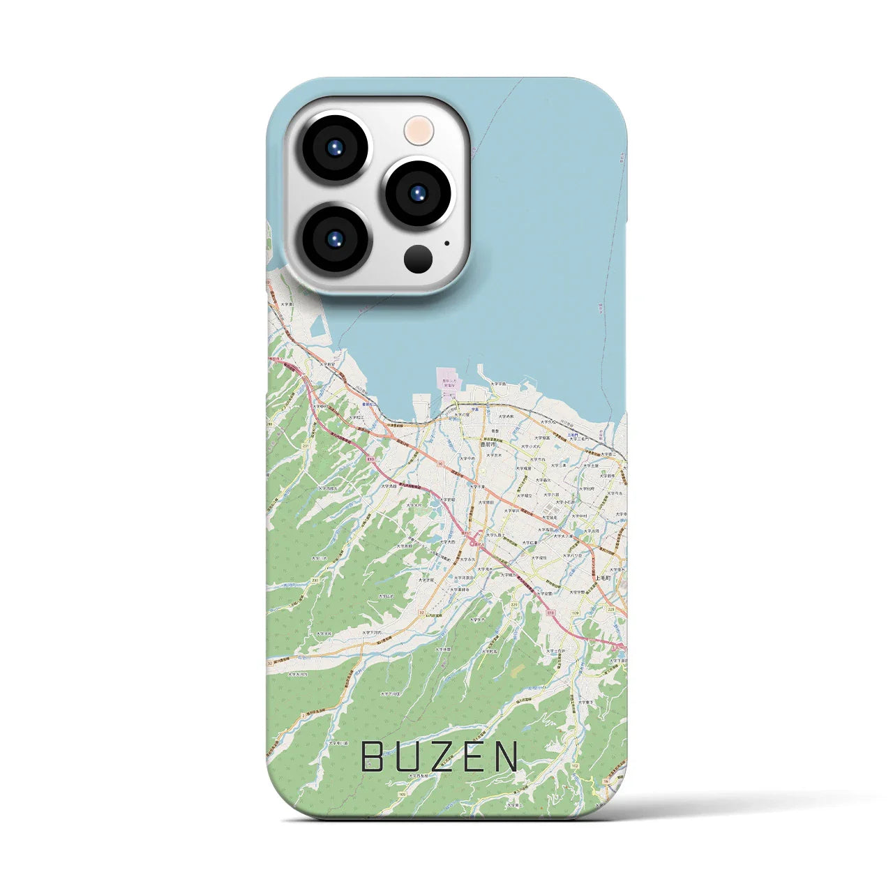 【豊前（福岡県）】地図柄iPhoneケース（バックカバータイプ）