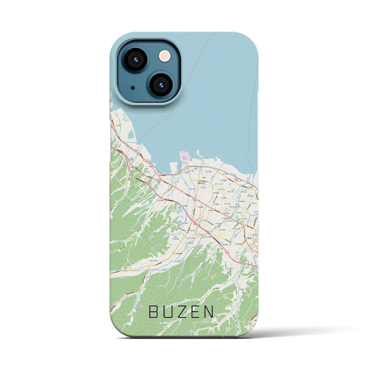 【豊前（福岡県）】地図柄iPhoneケース（バックカバータイプ）