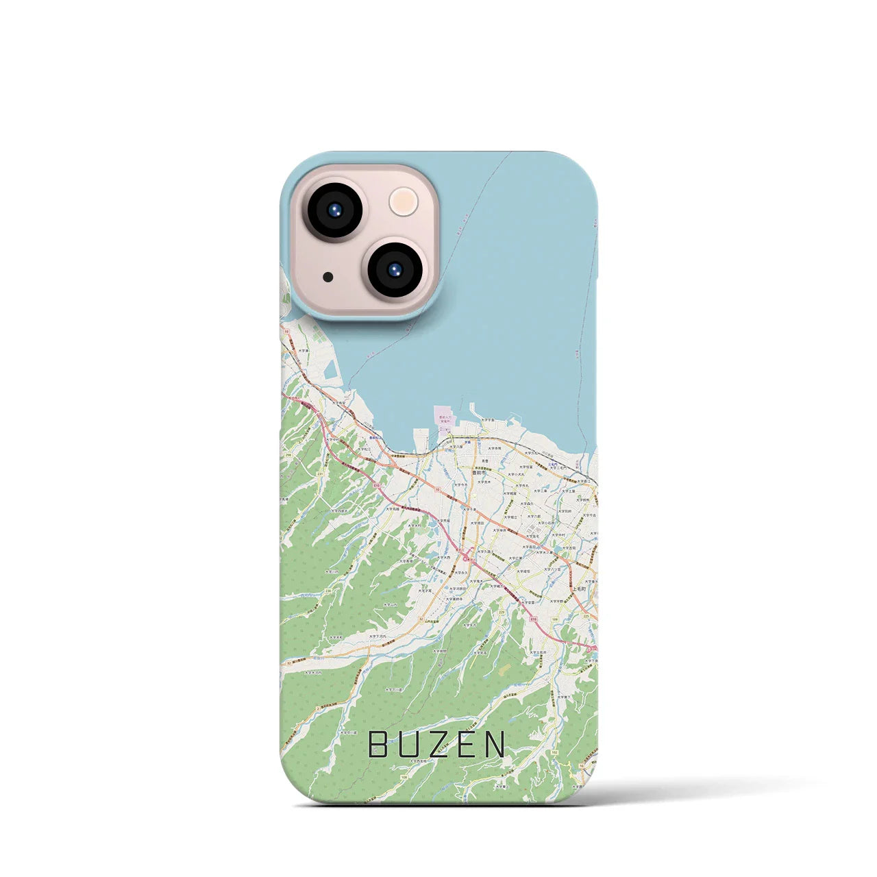 【豊前（福岡県）】地図柄iPhoneケース（バックカバータイプ）