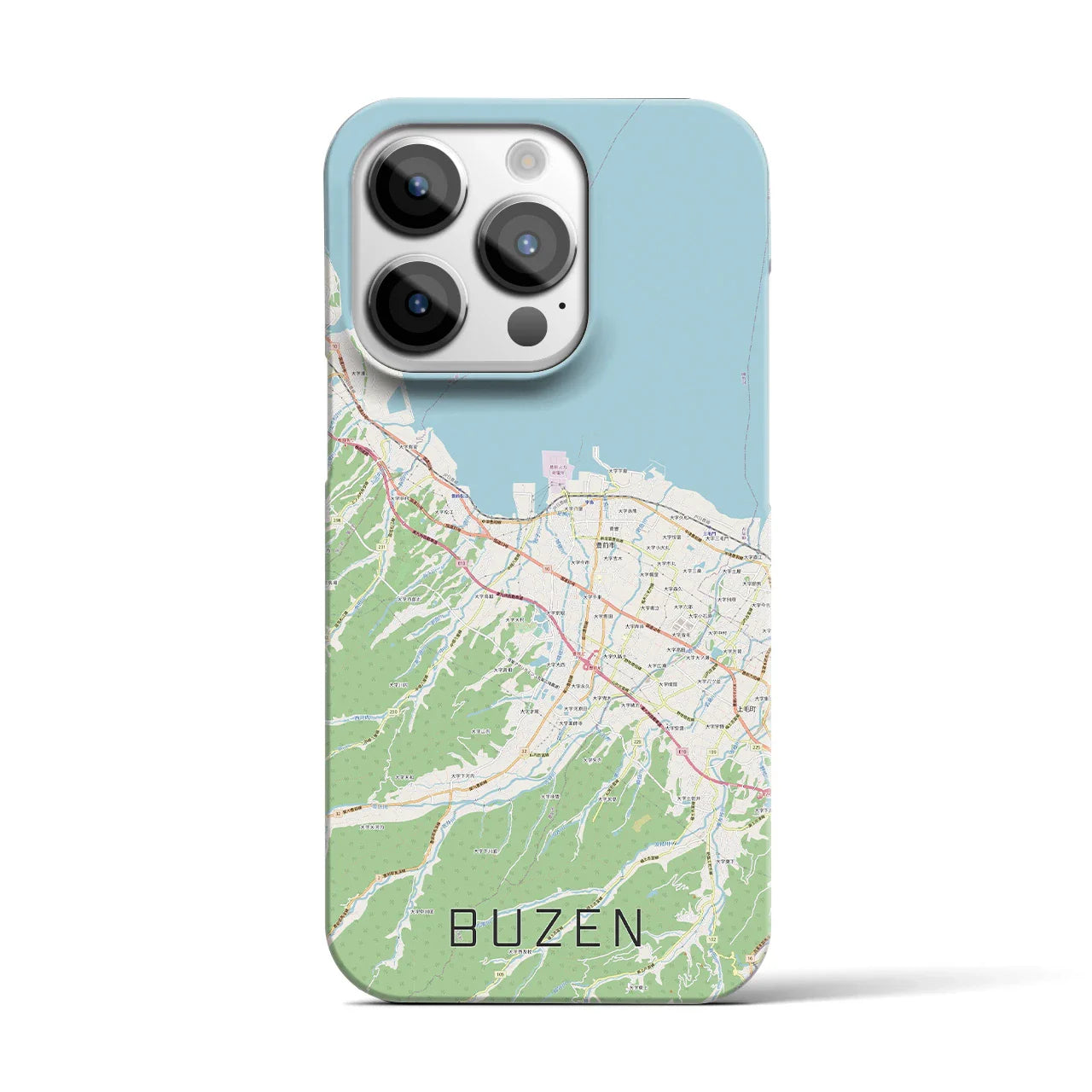 【豊前（福岡県）】地図柄iPhoneケース（バックカバータイプ）