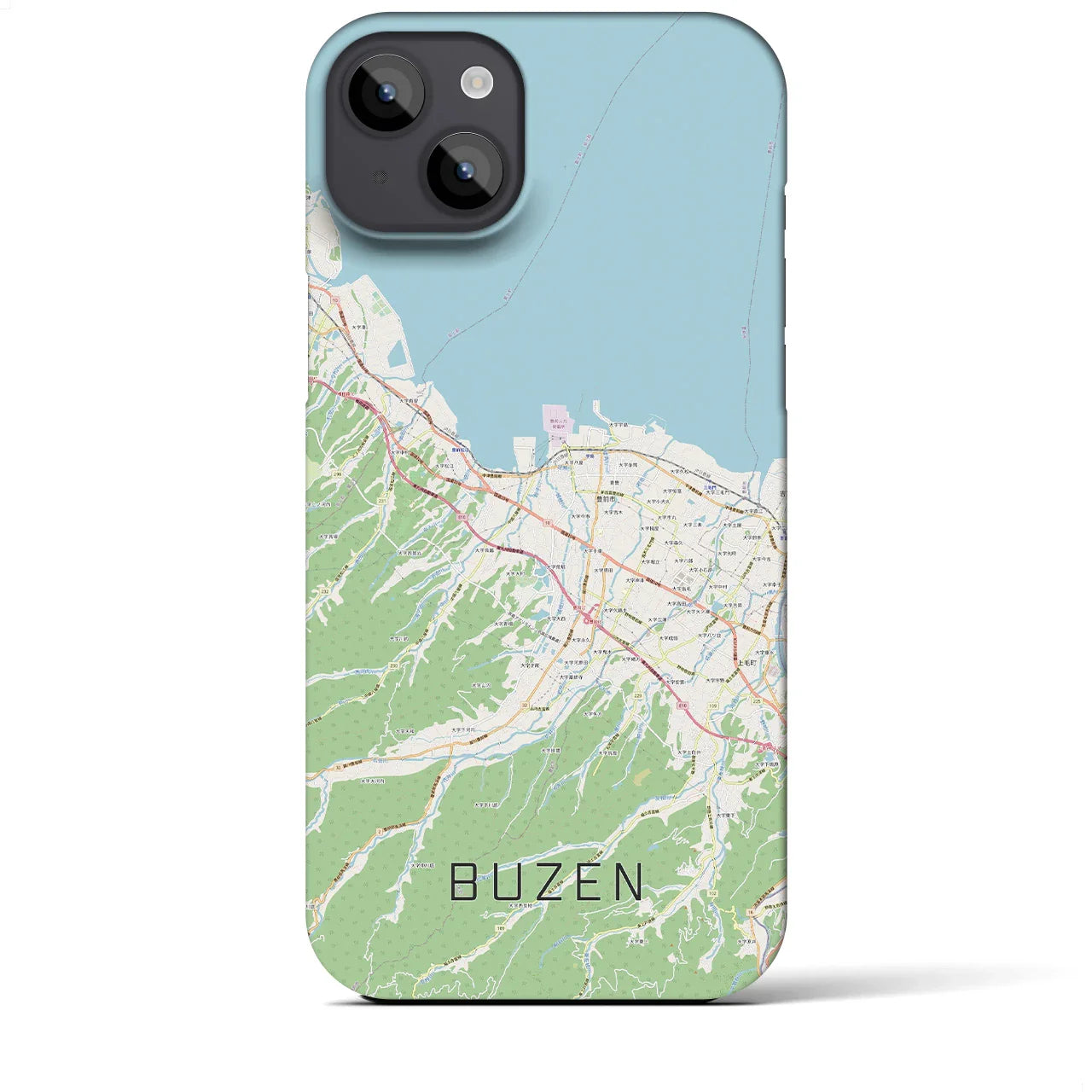 【豊前（福岡県）】地図柄iPhoneケース（バックカバータイプ）