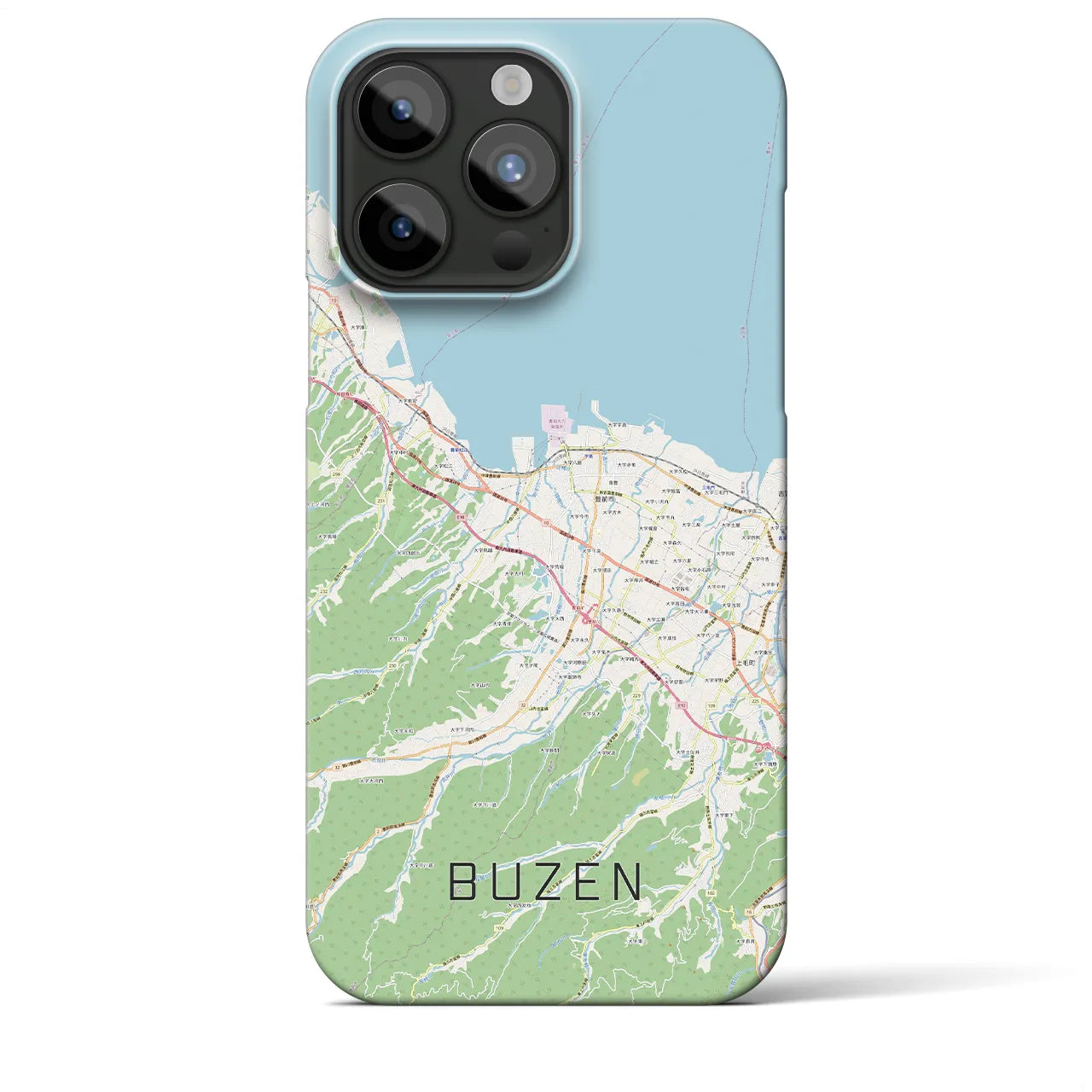 【豊前（福岡県）】地図柄iPhoneケース（バックカバータイプ）