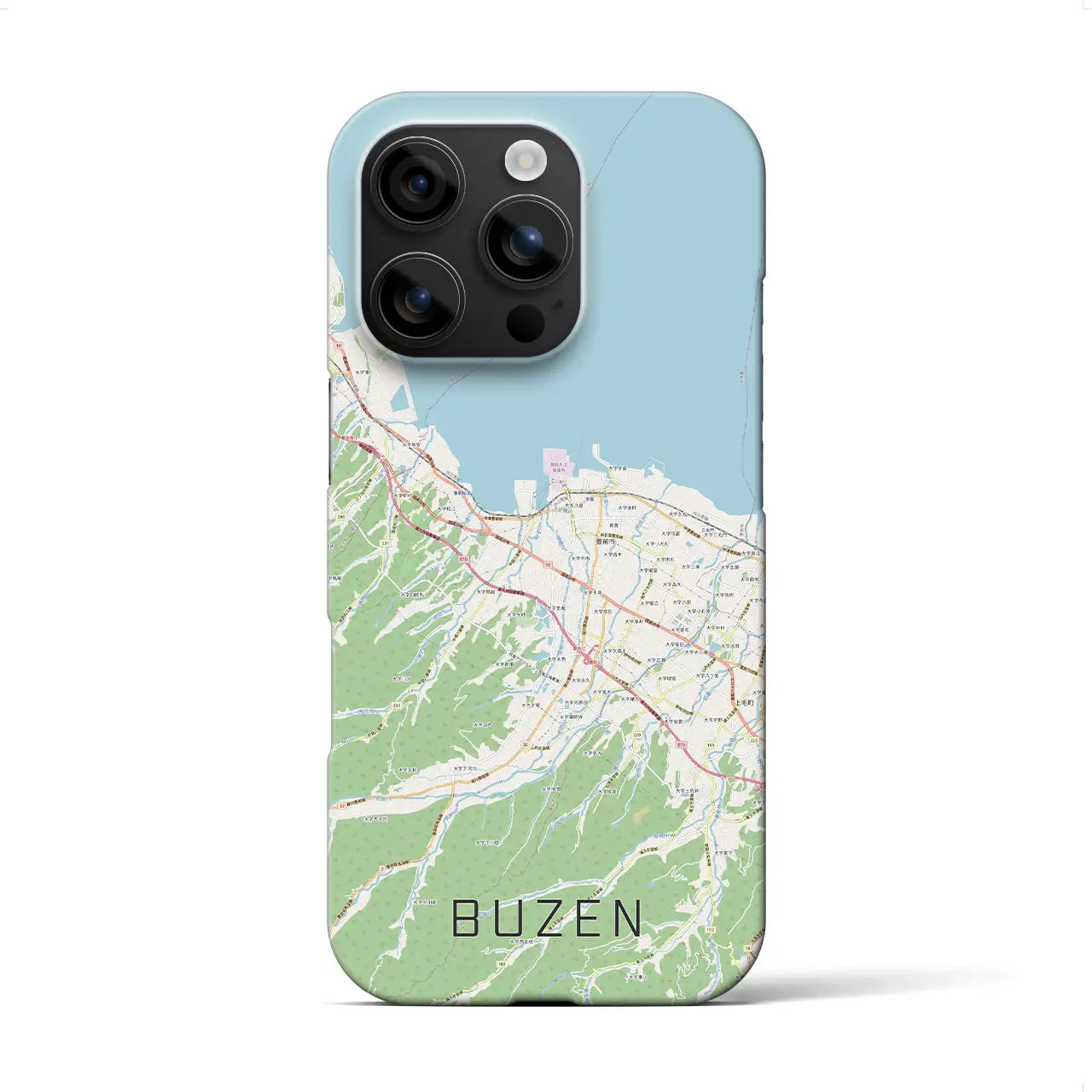 【豊前（福岡県）】地図柄iPhoneケース（バックカバータイプ）