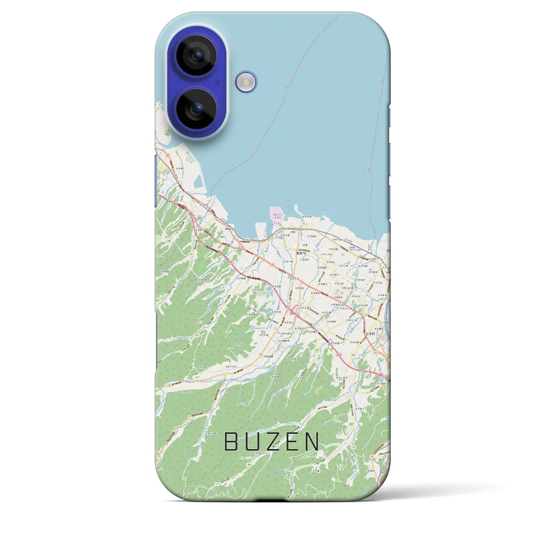 【豊前（福岡県）】地図柄iPhoneケース（バックカバータイプ）ブラック・iPhone 16 Pro Max 用
