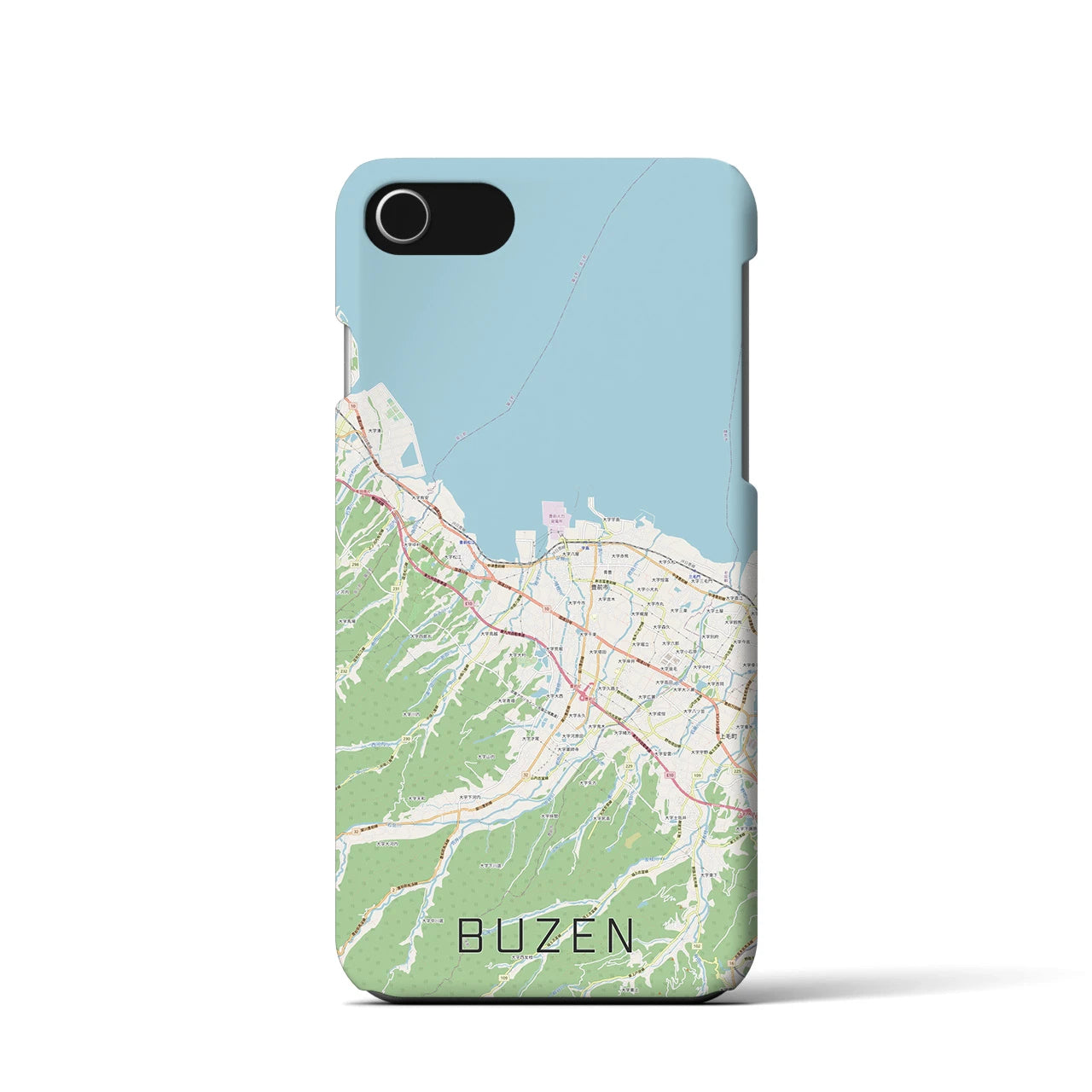 【豊前（福岡県）】地図柄iPhoneケース（バックカバータイプ）