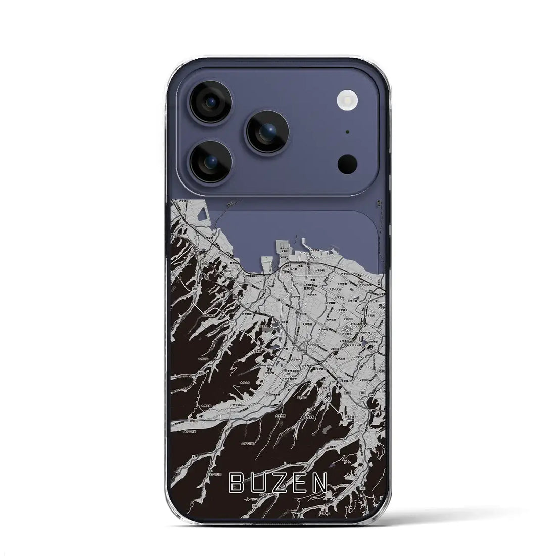 【豊前（福岡県）】地図柄iPhoneケース（クリアタイプ）モノトーン・iPhone 17 Pro Max 用
