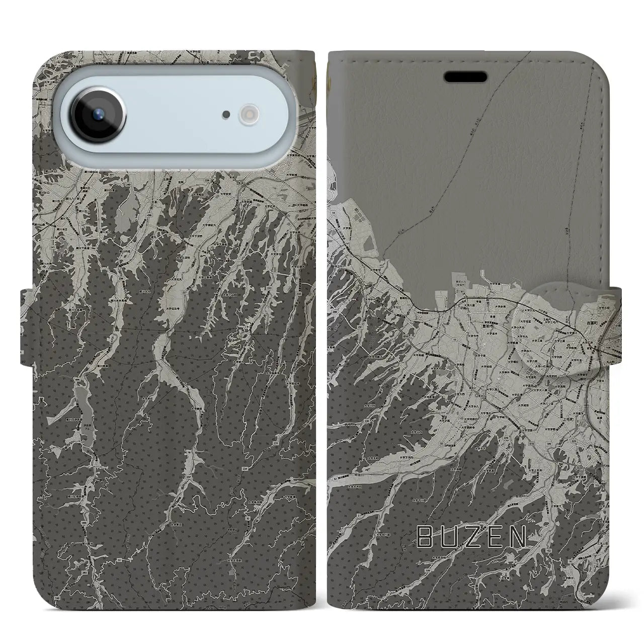 【豊前（福岡県）】地図柄iPhoneケース（手帳タイプ）