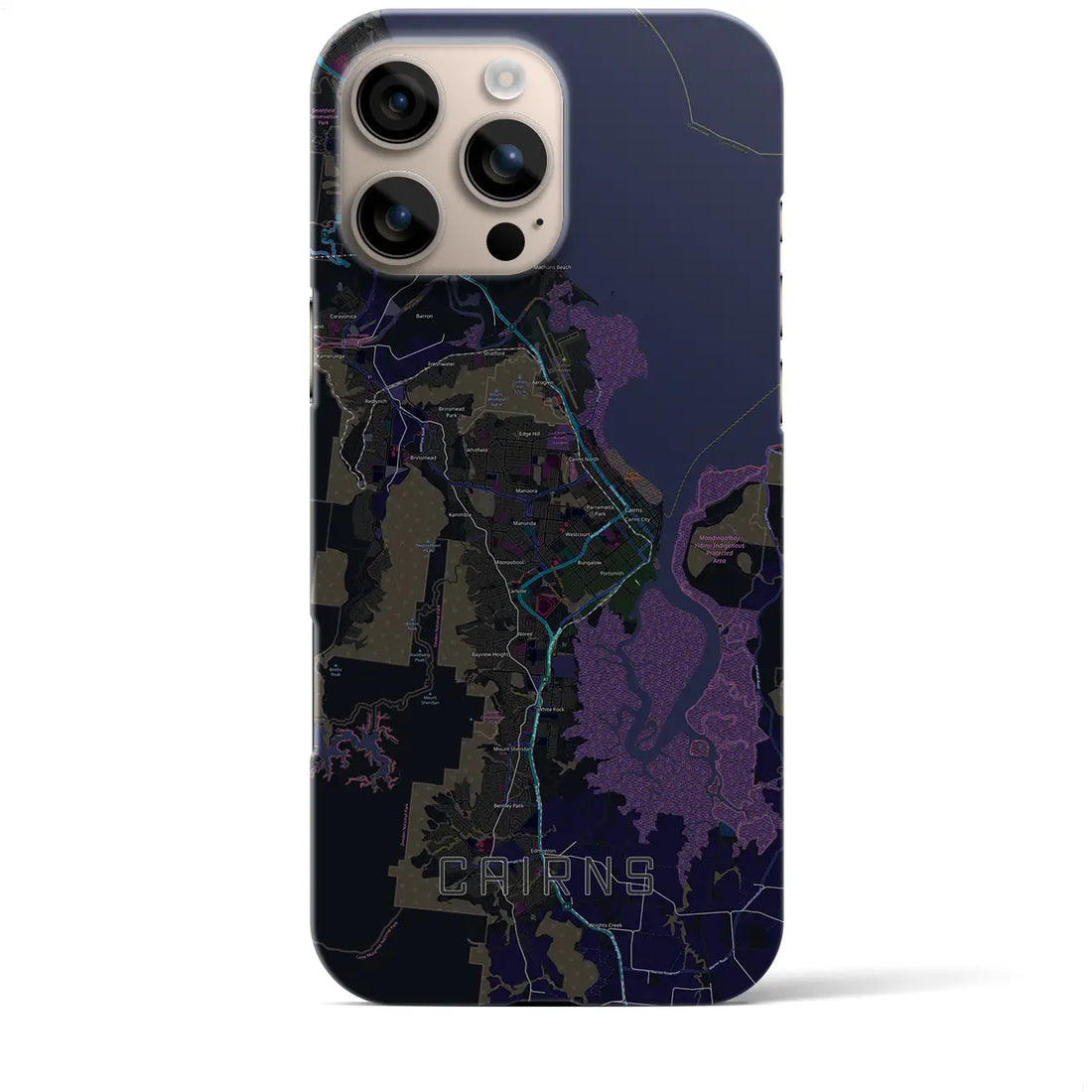 【ケアンズ(オーストラリア)】地図柄iPhoneケース(バックカバータイプ)