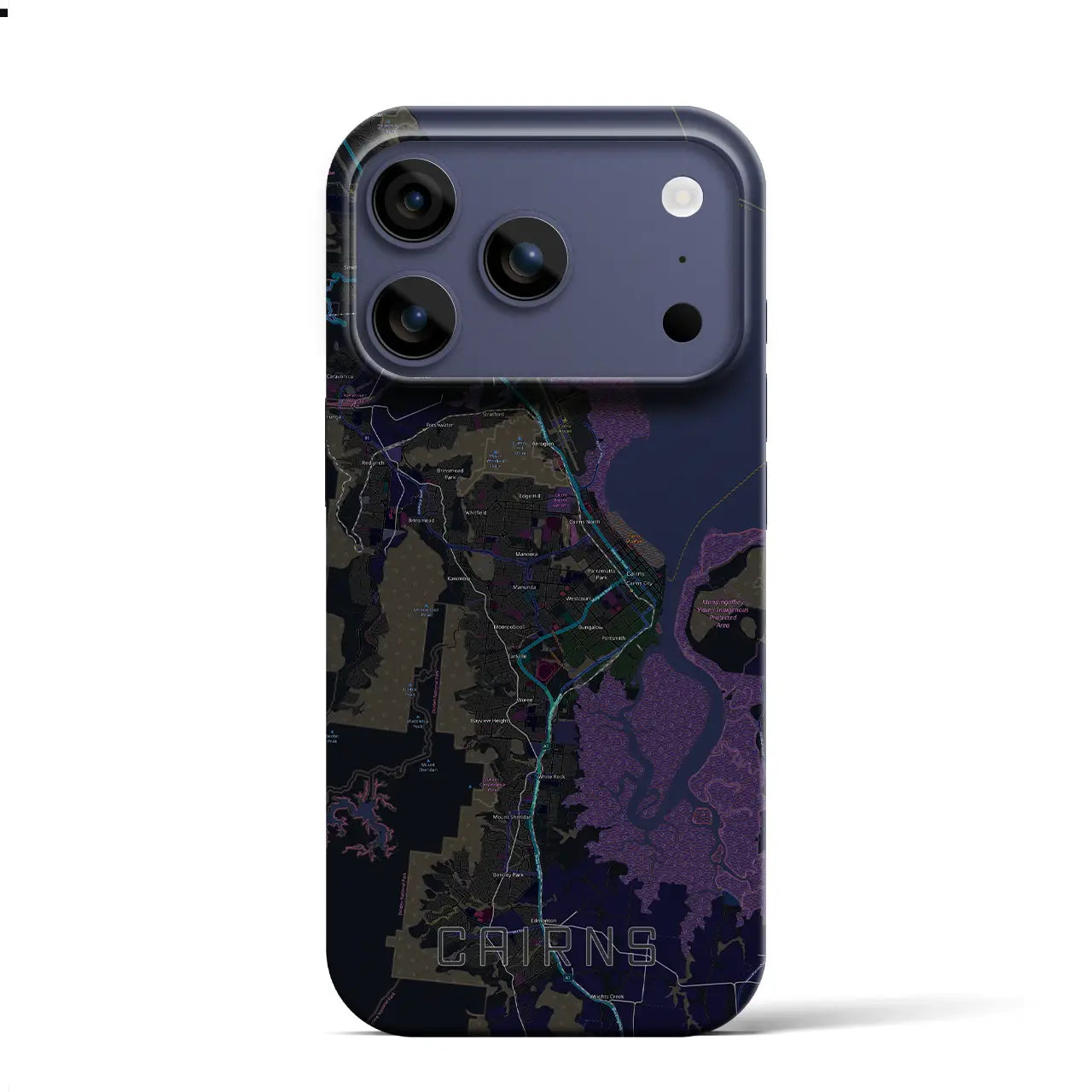 【ケアンズ（オーストラリア）】地図柄iPhoneケース（バックカバータイプ）