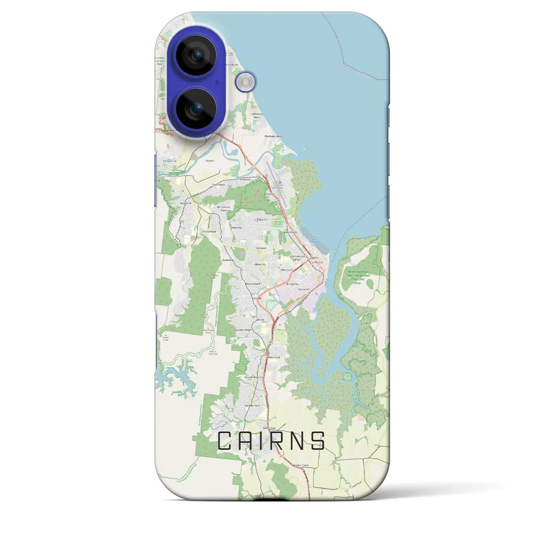 【ケアンズ(オーストラリア)】地図柄iPhoneケース(バックカバータイプ)ブラック・iPhone 16 Pro Max 用