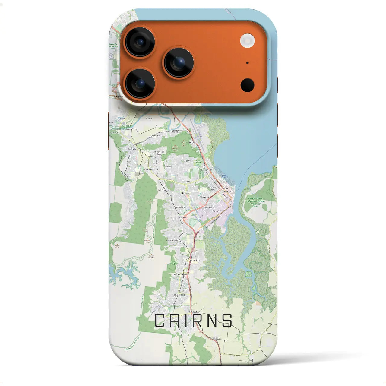 【ケアンズ（オーストラリア）】地図柄iPhoneケース（バックカバータイプ）