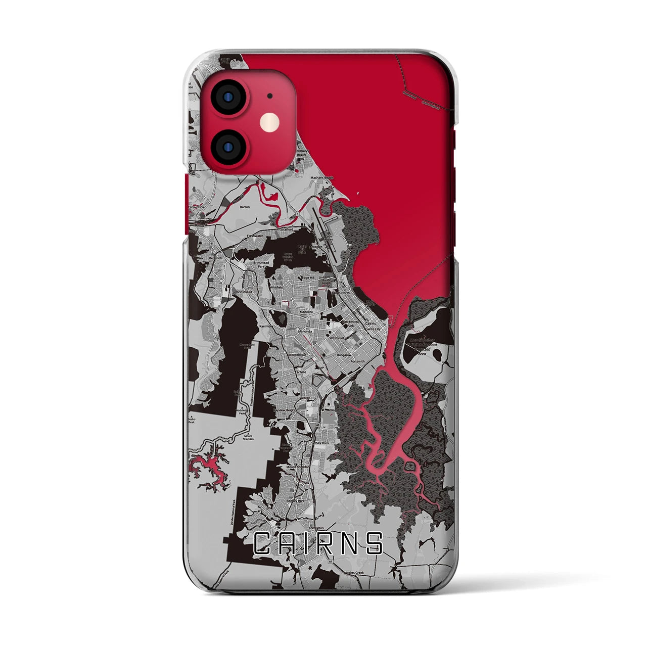 【ケアンズ（オーストラリア）】地図柄iPhoneケース（クリアタイプ）