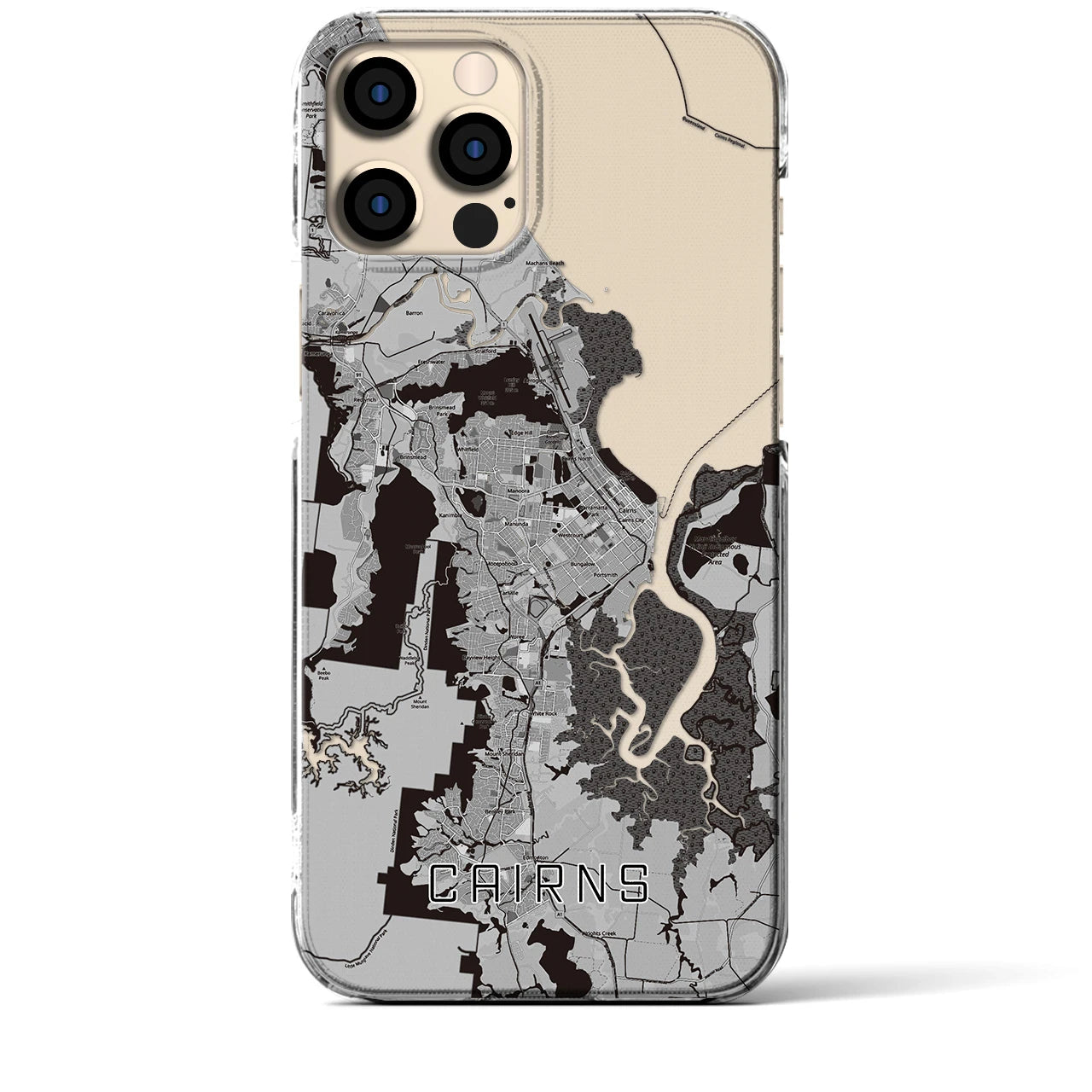 【ケアンズ（オーストラリア）】地図柄iPhoneケース（クリアタイプ）