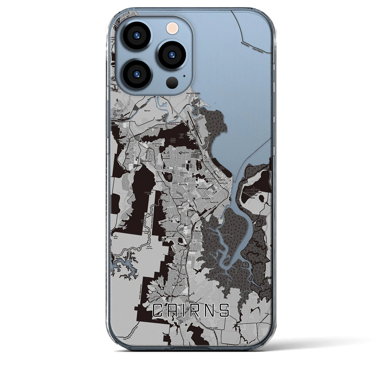 【ケアンズ（オーストラリア）】地図柄iPhoneケース（クリアタイプ）