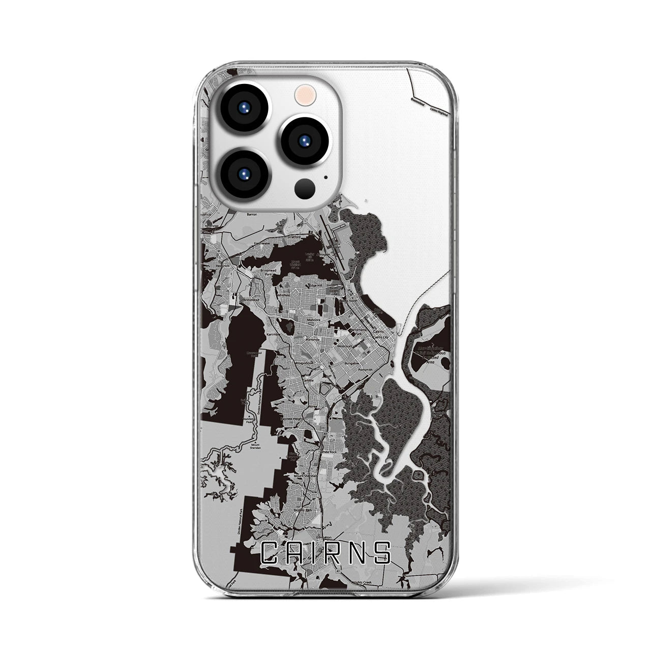 【ケアンズ（オーストラリア）】地図柄iPhoneケース（クリアタイプ）