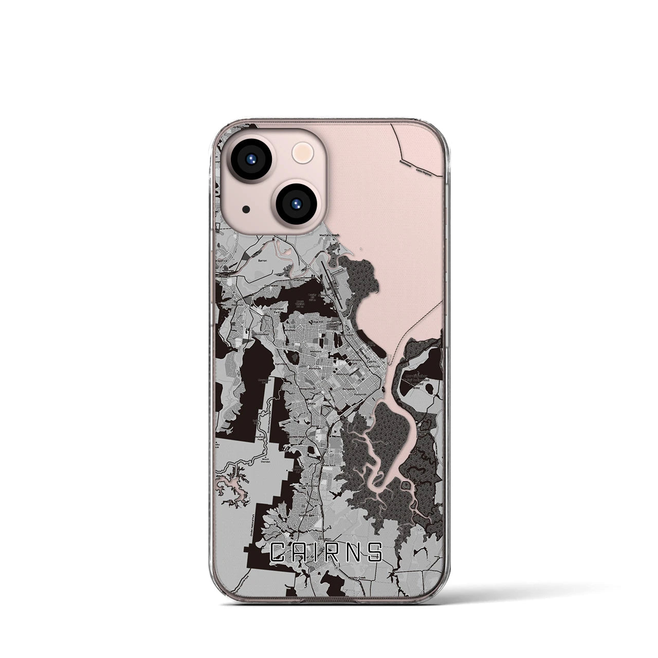 【ケアンズ（オーストラリア）】地図柄iPhoneケース（クリアタイプ）