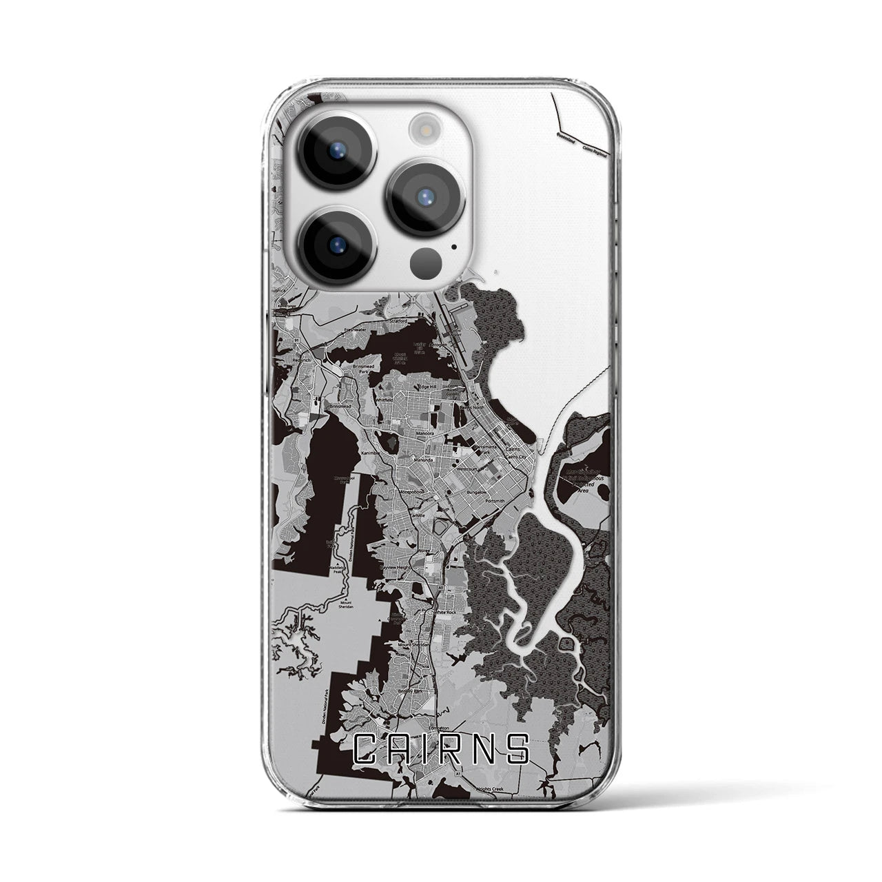 【ケアンズ（オーストラリア）】地図柄iPhoneケース（クリアタイプ）