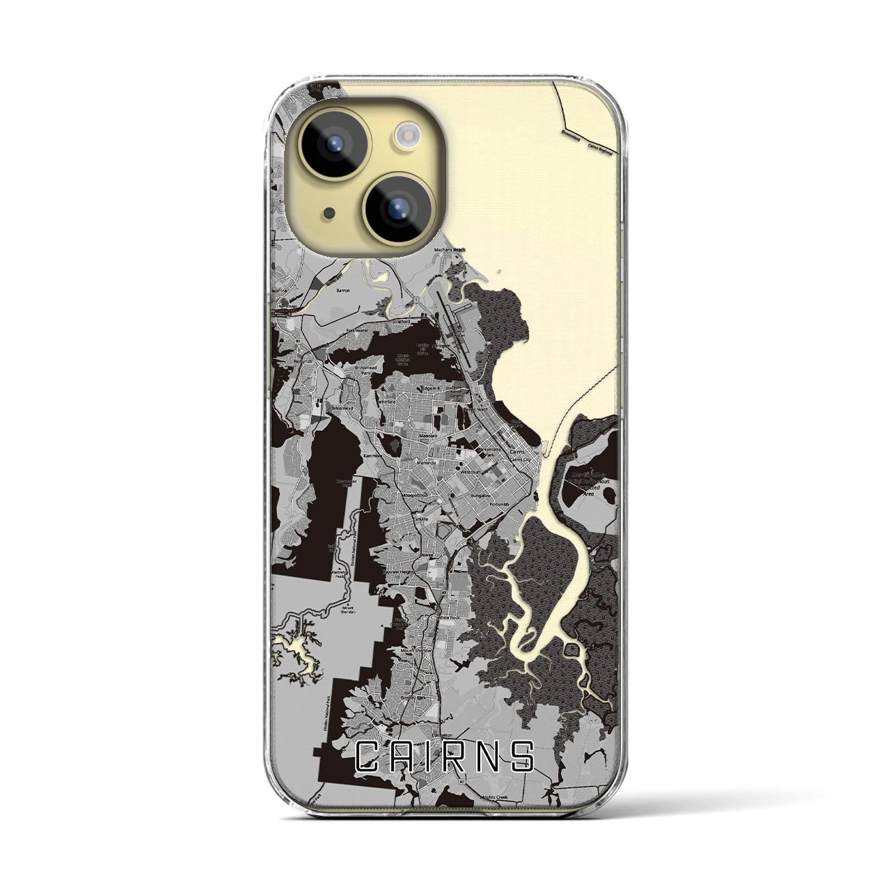 【ケアンズ（オーストラリア）】地図柄iPhoneケース（クリアタイプ）