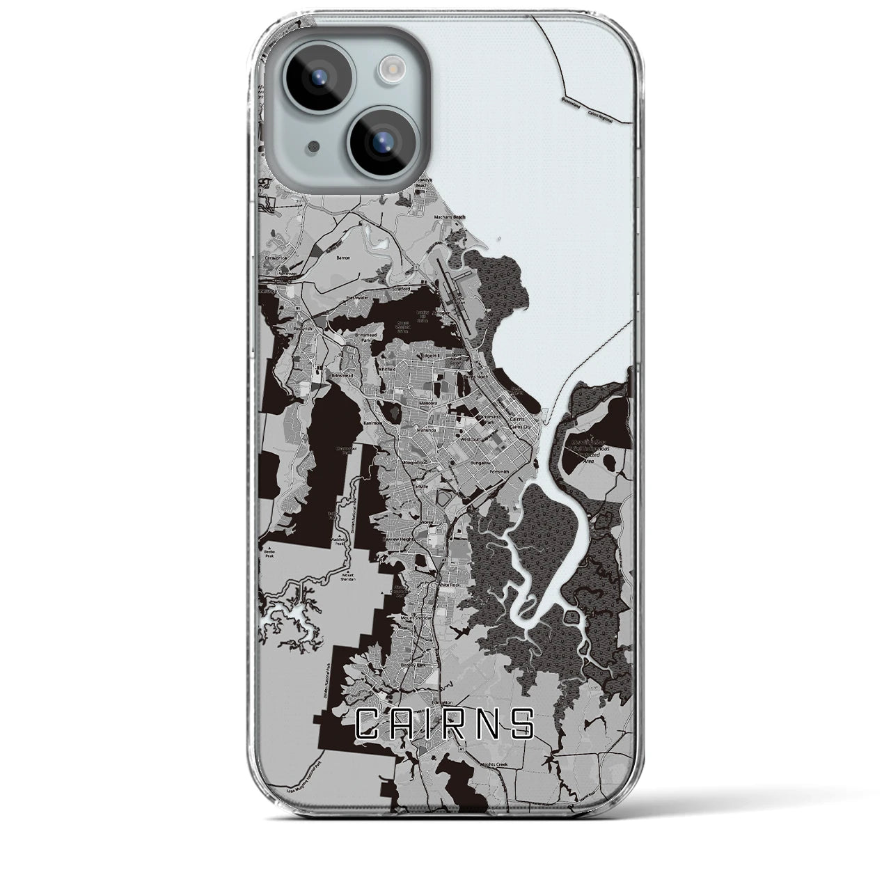 【ケアンズ（オーストラリア）】地図柄iPhoneケース（クリアタイプ）