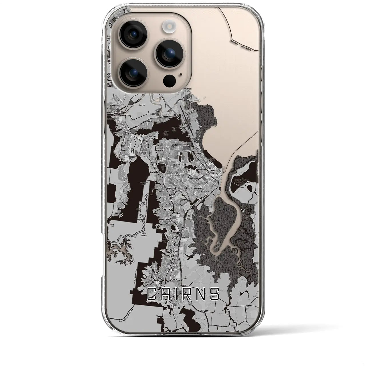 【ケアンズ（オーストラリア）】地図柄iPhoneケース（クリアタイプ）
