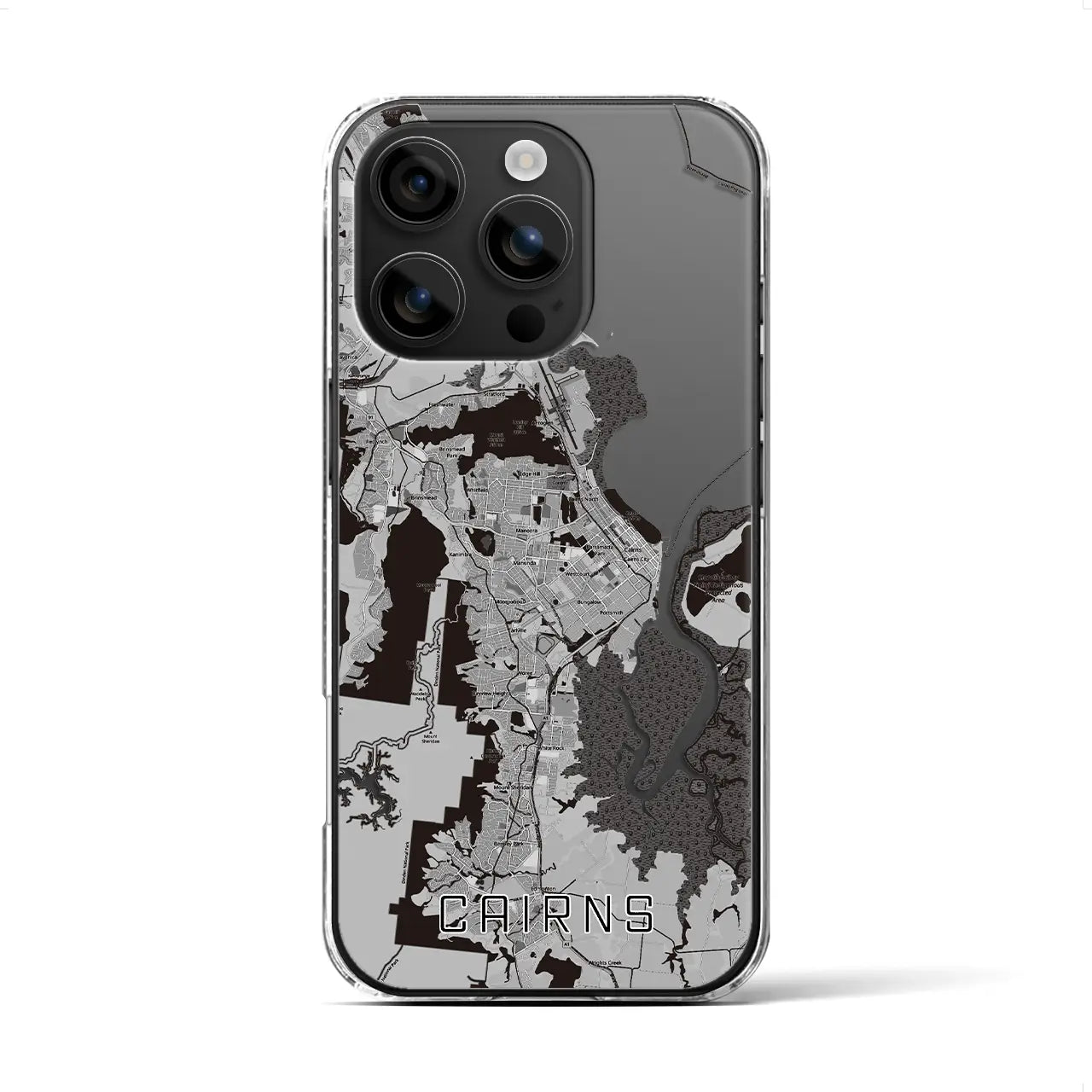 【ケアンズ（オーストラリア）】地図柄iPhoneケース（クリアタイプ）
