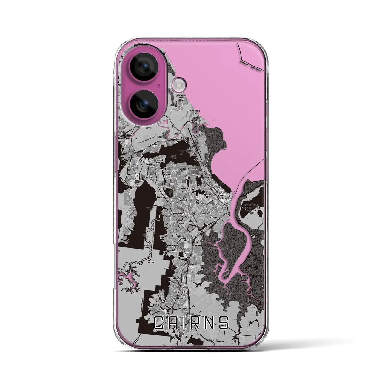 【ケアンズ（オーストラリア）】地図柄iPhoneケース（クリアタイプ）