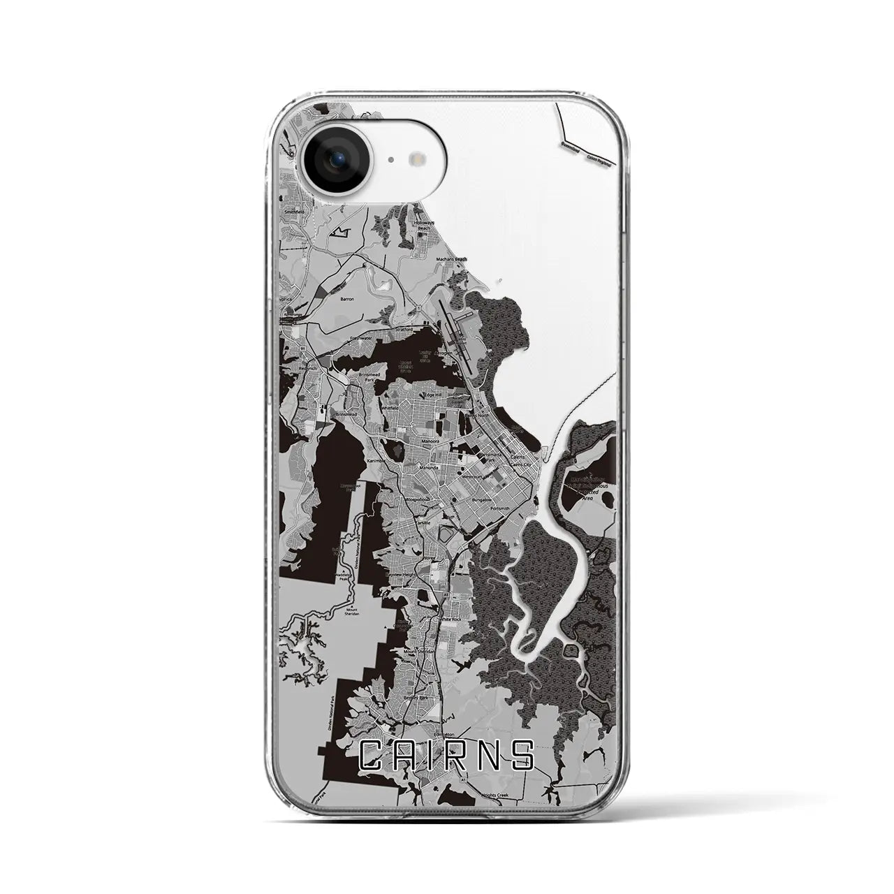 【ケアンズ（オーストラリア）】地図柄iPhoneケース（クリアタイプ）