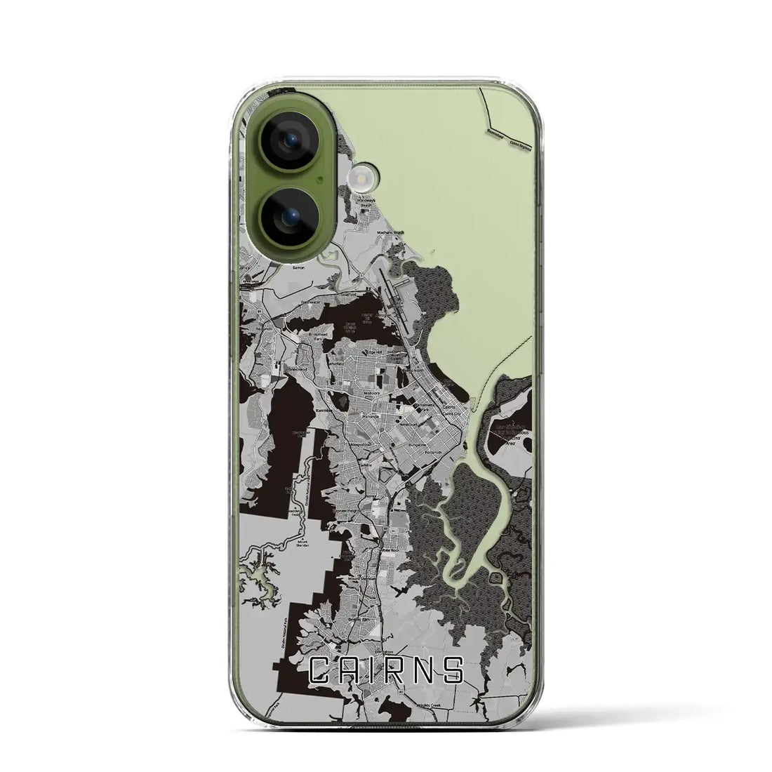 【ケアンズ（オーストラリア）】地図柄iPhoneケース（クリアタイプ）モノトーン・iPhone 17 Pro Max 用