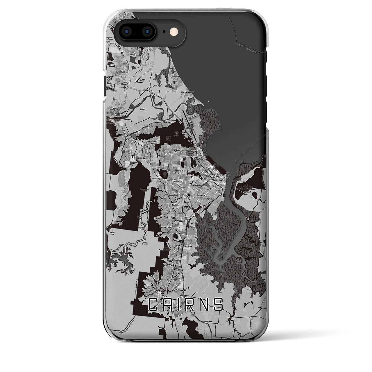 【ケアンズ（オーストラリア）】地図柄iPhoneケース（クリアタイプ）
